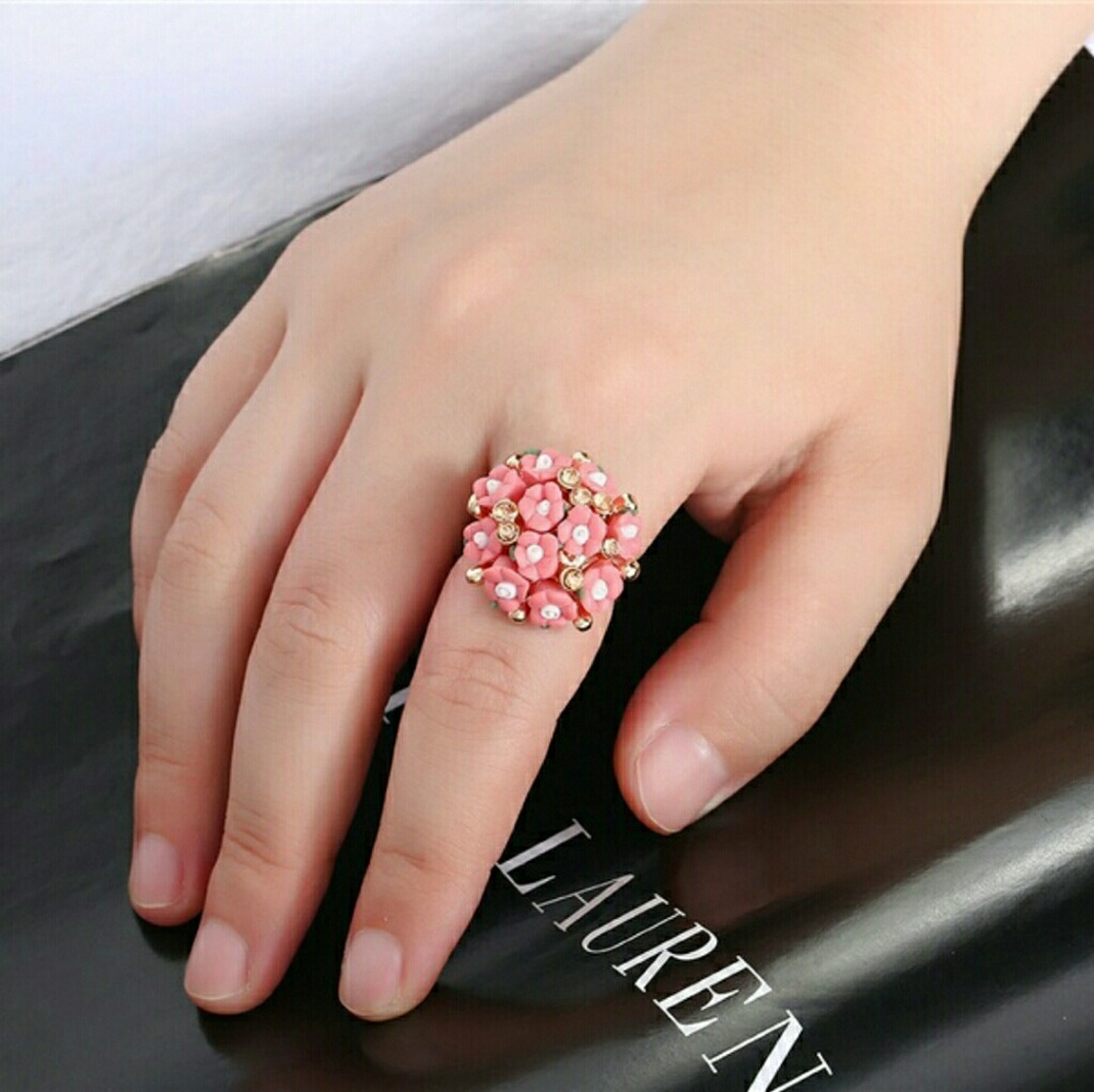 Pastel Flower Ceramic Rings